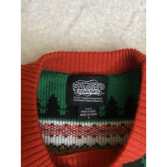 Sponge Bob Nickelodeon Patrick Christmas Theme AOP Ugly Sweater Size Small - Picture 12 of 14